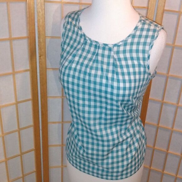 Talbots SmPet Sleeveless Gingham Top - Picture 12 of 12